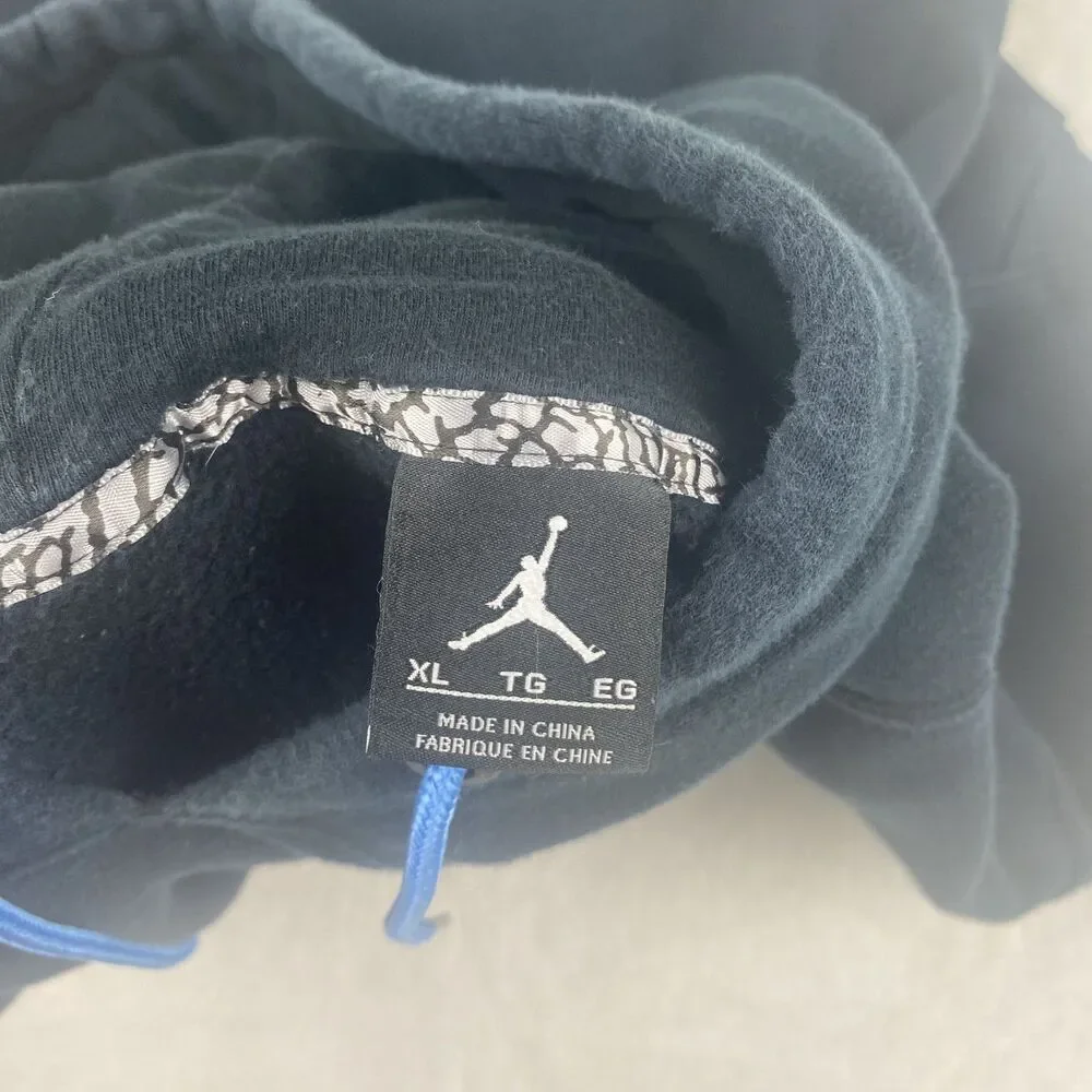 Jordan Jumpman Sweater Mens Extra Large Black Blue Hooded Sweatshirt Pullover